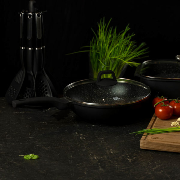 Black Marble Frying Pan 32cm - Food Appeal